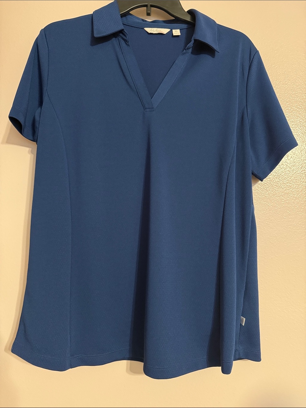 Lady Hagen V‑Neck Polo Short Sleeve Gokf Top - Blue
